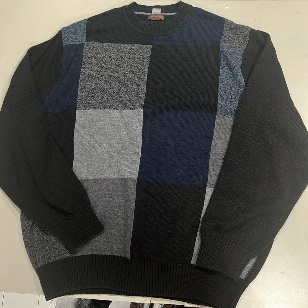 Dockers Men's Colorblock Lightweight Grandpa Sweater XXL